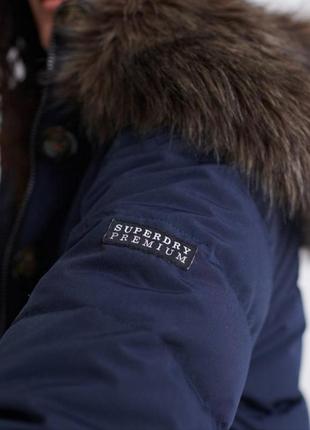 Зимняя женская пуховая куртка xs superdrypremiumdomtrophyalpsводоотталкивающая 90% пух 10%пирания2 фото