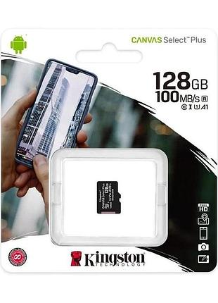 Карта памяти micro sd 128gb kingston canvas select plus class10 без адаптера (uhs-1) (r-100mb/s)