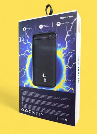 Умб повербанк 20000mah 4you flow с быстрой зарядкой black (pd20w, qc3 18w, type c)4 фото