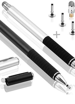 Емкостный металлический двусторонний стилус 2 в 1 для телефона, планшета, рисования с рем комплектом в коробке