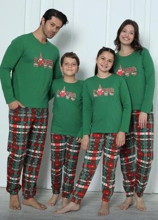 Детская  новогодняя пижама для мальчика с брюками - love- family look для семьи3 фото