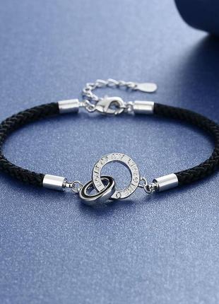 Браслет черный плетеный единение