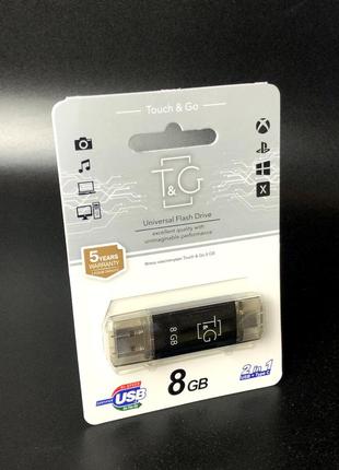 Флеш-накопитель usb 8gb t&g 009 star series (type c 2.0) black