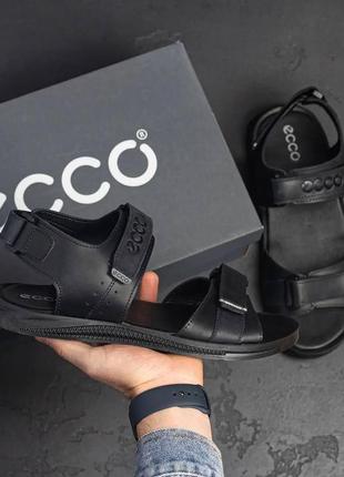 Мужские сандалии летние кожаные босоножки, сандалии мужские черные стильные на липучках *105ч.літо* prime