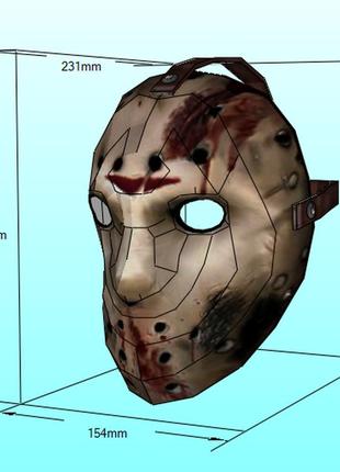 Маска джейсона jason mask конструктор з картону паперкрафт papercraft ігровий персонаж пазл 3д фігура