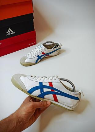 Кросівки кеди шкіряні чоловічі білі asics tiger розмір - 42,5