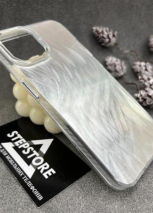 Чохол для iphone 14 з візерунком глянсовий переливається протиударний прозорий