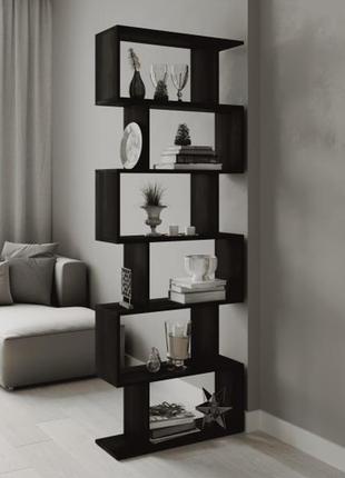 Стелаж полиця для книг oxa на 6 полиць венге (70x192x24, vh-5)