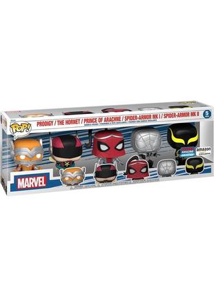 Пять фигурок funko pop marvel spider-man beyond amazing набор фигурок фанко поп «marvel: год паука»3 фото