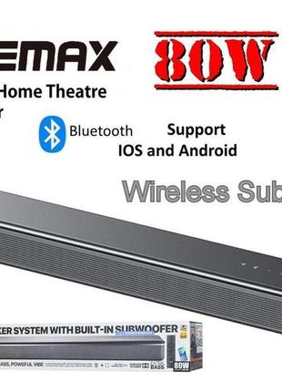 Саундбар remax rts-20 yuenhi soundbar беспроводная акустика сабвуфер кинотеатр бездротова колонка jbl yamaha