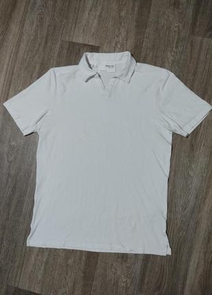 Мужская белая футболка / selected homme / поло / мужская одежда / біла футболка / чоловічий одяг /