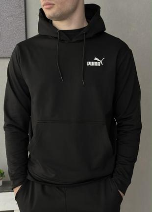 Демісезонний худі чорний puma (двонитка) rd104