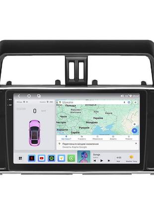 Магнитола 10" lesko для toyota land cruiser prado 150 series рестайлинг 2 2017-2020 4/64 qled prime
