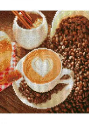 Алмазная вышивка. картина на подрамнике "кофе с любовью", размер 40х30 см
