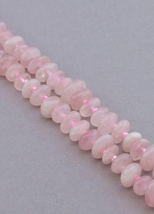 Нитка заготовка для бус браслетов  заготовка натуральный розовый кварц 39 см.  без замка