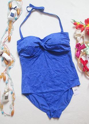 Шикарный слитный однотонный купальник вышивка прошва george 🌺🌴🌺