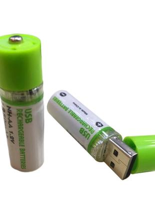 Перезаряджаємі батарейки aa через usb - 1,2в 1450 маг 2шт