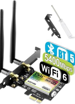 Wi-fi-карта ubit, двухдиапазонная карта wi-fi ax/ac wifi 6e 5400 мбит/с ax210n pcie bluetooth wlan