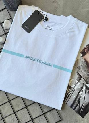 Футболка armani exchange мужская белая стильная летняя футболка для мужчины брендовая футболка армани