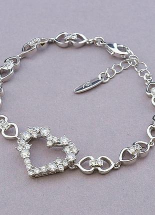 Оригинальный браслет   xuping не темнеет  фианит 17 см.  родий