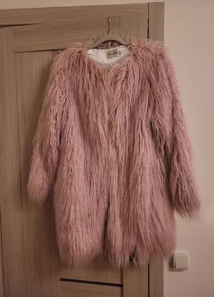 Шуба лама/рожева шуба