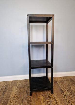 Стелаж (этажерка) 1150х360х360 мм wooddecor из натурального дерева 4 полочки черный