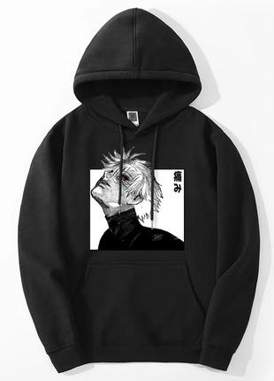 Худи с аниме принтом tokyo ghoul чорний s