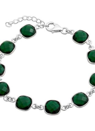Серебряный браслет silverthin с изумрудом nano 24.125ct, вес изделия 7,25 гр (2173304) 1720 размер