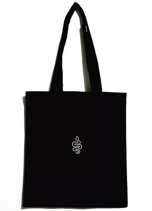Еко сумка шопер з принтом "змійка"