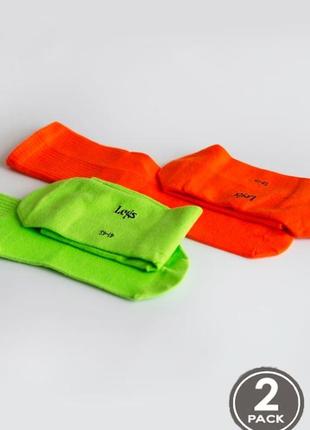 Носки женские цветные legs хлопковые socks cotton (2пары) 36-40(р) orange/green u06