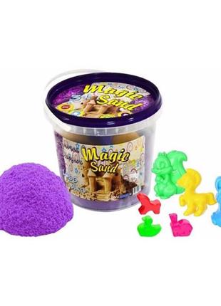 Magic sand бузкового кольору у відрі 1 кг