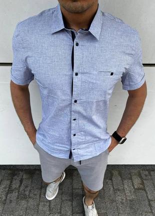 Рубашка  мужская arma лен l-xxl арт.1538, цвет серый, международный размер xl, размер мужской одежды (ru) 50