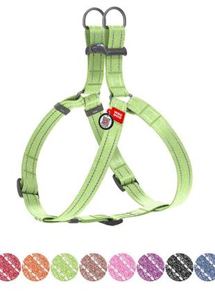 Шлея з відновленої бавовни waudog re-cotton з qr паспортом, світловідбиваюча, пластиковий фастекс, m, ш 20 мм,