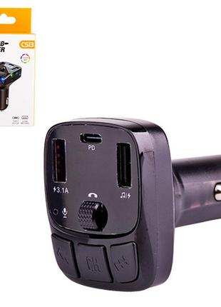 Модулятор fm 5в1 cs13 12-24v 2usb 5v-3.1a type c 5v-3.1a 3in1