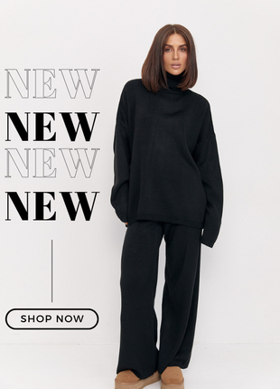 Теплый вязаный костюм oversize