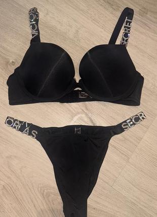 Комплект білизни із камінням victoria’s secret вікторія секрет
