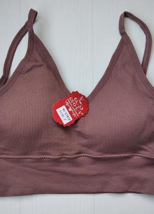 Топ guoly безшовний на тонких бретелях кавовий s\m 6383