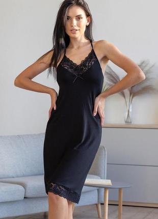 Удлиненная ночная рубашка нч1200 черный