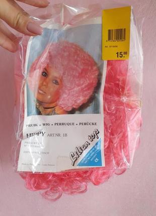 Розовый кукурузный парик