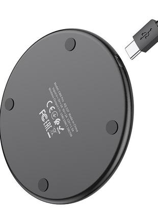 Бездротовий зарядний пристрій hoco cw6 pro easy 15w charging wireless fast charger black white4 фото