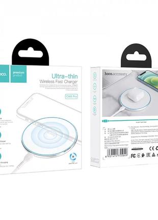 Бездротовий зарядний пристрій hoco cw6 pro easy 15w charging wireless fast charger black white6 фото