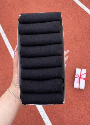 Женские носки , набор женских коротких носков 36-40 г на 8 пар в коробке с лентой лето черный pro_315