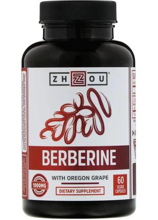 Берберин із магонією падуболистою 1000 мг (berberine with oregon grape) zhou nutrition 60 веганських капсул