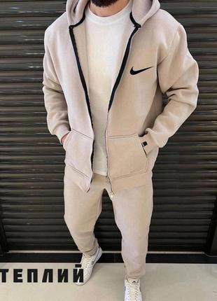 Чоловічий спортивний костюм із начосом на блискавці3 фото