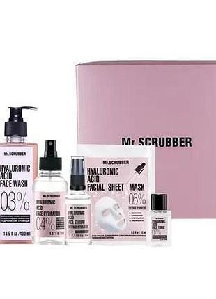 Подарочный набор косметики для ухода за лицом hyaluronic acid mr. scrubber из 5 продуктов