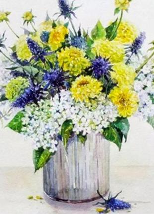 Алмазна вишивка. картина на підрамнику "польові квіти", 30х30см