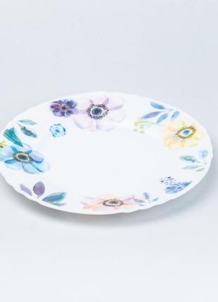 Столовий сервіз тарілок 24 штуки керамічних на 6 персон білий квіти4 фото