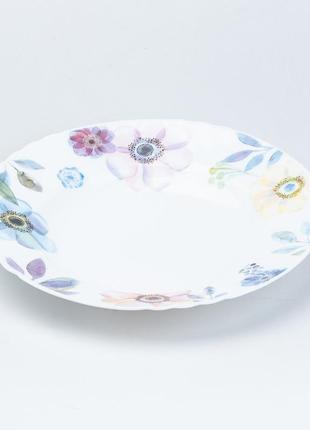 Столовий сервіз тарілок 24 штуки керамічних на 6 персон білий квіти3 фото