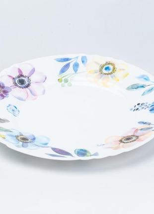Столовий сервіз тарілок 24 штуки керамічних на 6 персон білий квіти2 фото