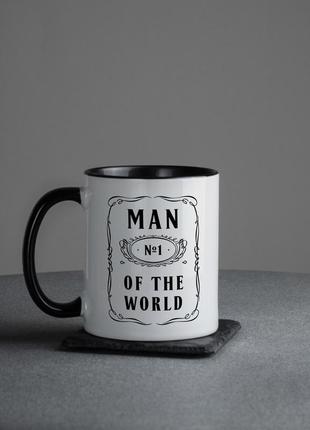 Чашка "man №1 of the world", чорний, англійська, 330 мл pro180